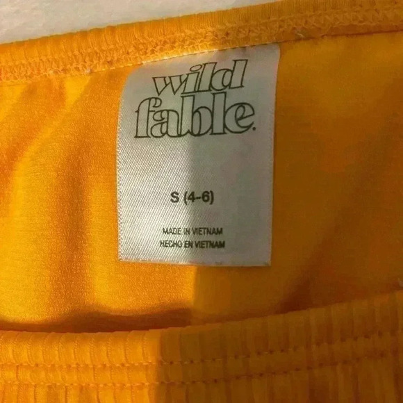 Wild Fable Women’s Ribbed side ties scoop front high leg in orange. Size small - Picture 3 of 3